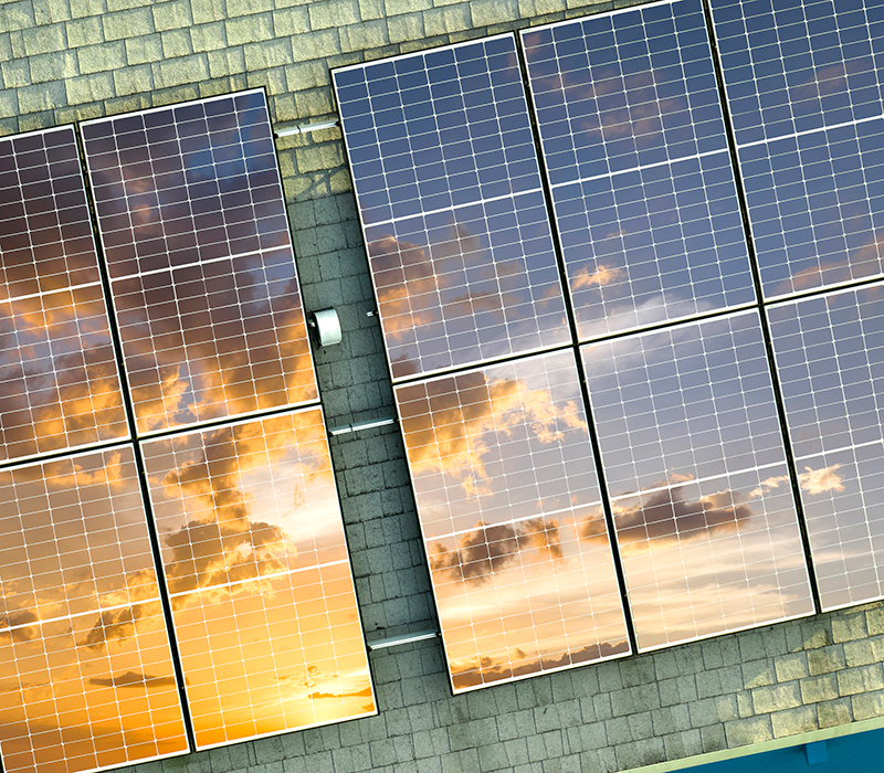 solar panels on a home roof