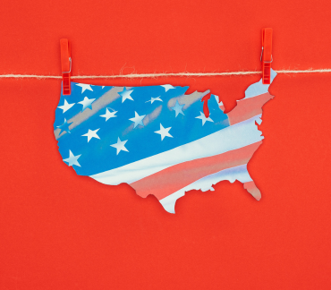 united states map with american flag design