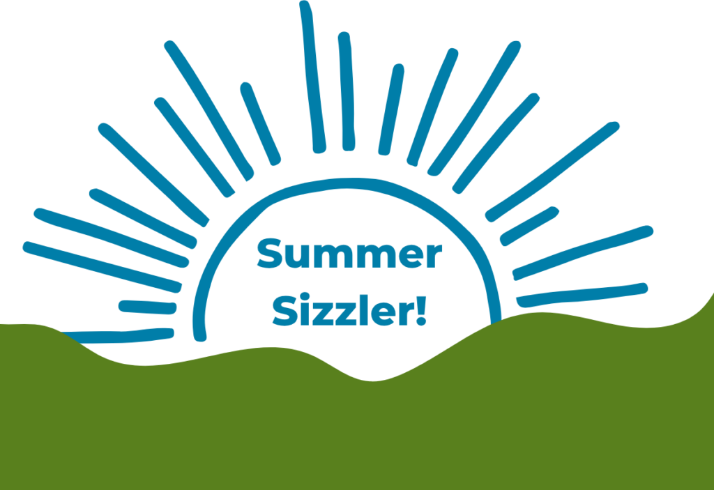Summer Sizzler sun outline graphic